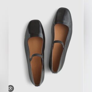 NWB Madewell Greta Ballet Flat True Black Patent Leather Size 9 Style NX098